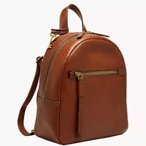 Fossil Tan Leather Backpack